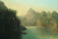 Лев Лагорио. Горный пейзаж с озером, 1850-e