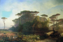 Лев Лагорио. Итальянский вид. Пейзаж в Кастел Фузано, 1856