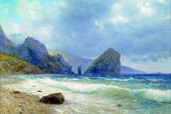 Лев Лагорио. Крым. Скалы, монах и дива, 1890