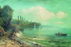 Лев Лагорио. Летний пейзаж с рекой, 1891