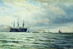 Лев Лагорио. Морской пейзаж. Корабли