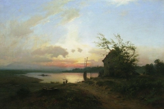 lagorio_rybaki_na_reke_vecherniy_zakat_1886