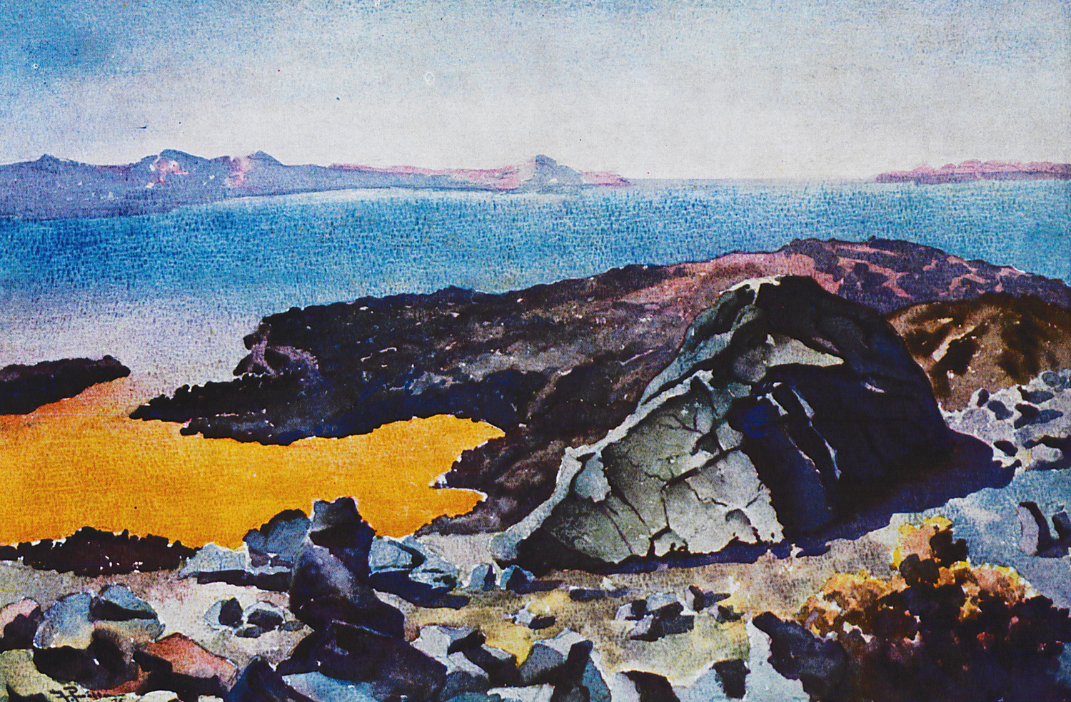 Perilla, Francesco. Landscape at Nea Kameni, Santorini. 1935